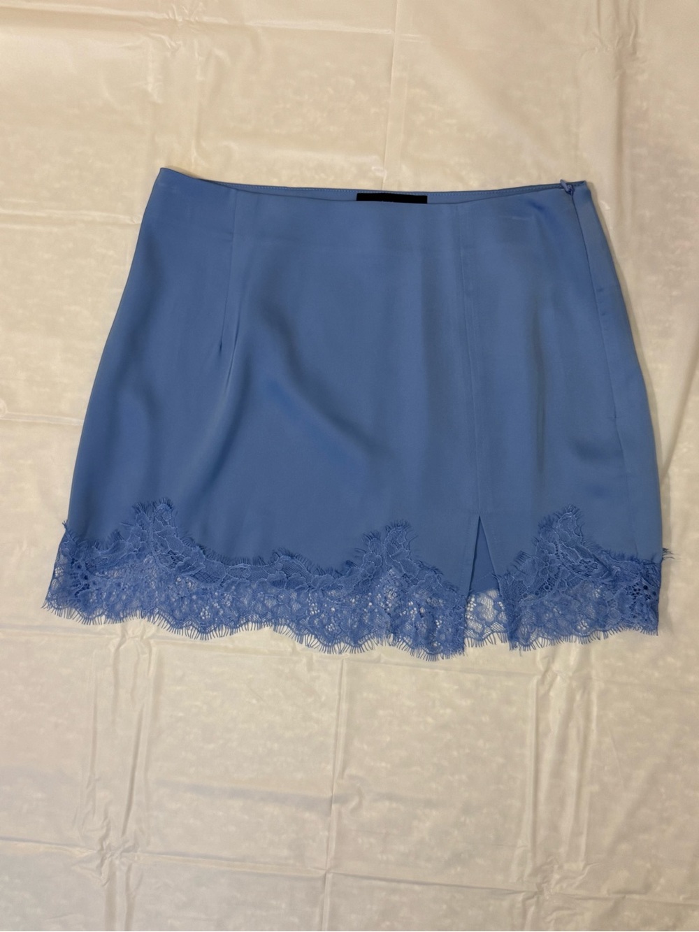 Lace Hem Mini Skirt in Blue